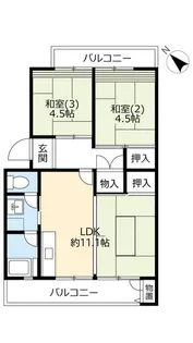 2LDKの間取り画像