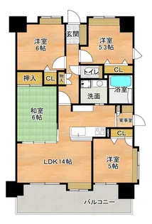 福岡県久留米市荘島町【マンション】の間取り