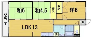 グリーンスカイ藤【7階】の間取り