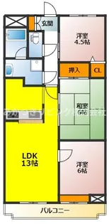 ヴェルアージュ小山【5階】の間取り