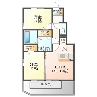 ジャルダン B【1階】の間取り