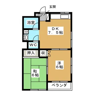 2DKの間取り画像
