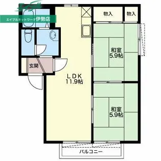 ディアス鵜方B棟【1階】の間取り