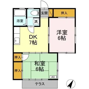 オークス小林【1階】の間取り