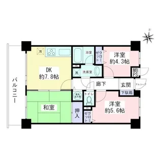 ライオンズガーデン海老名【4階】の間取り