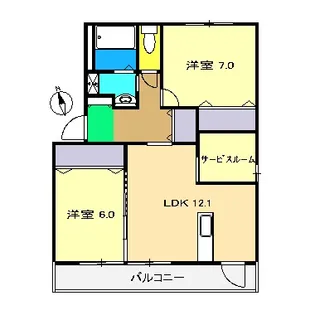 パッターナ【2階】の間取り