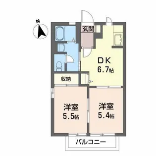 メゾン・ド・ヴァリエ【2階】の間取り