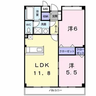 ボワノールA棟【2階】の間取り
