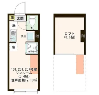 東京都練馬区中村3【アパート】の間取り