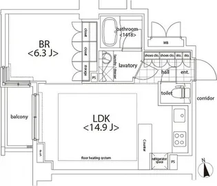 東京都港区麻布十番2【マンション】の間取り