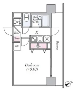 サンスタレ西浅草【4階】の間取り