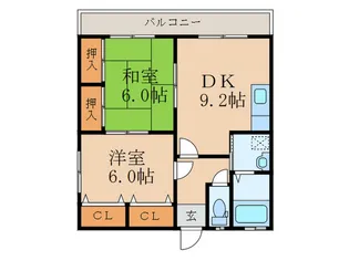 福岡県北九州市小倉南区徳力6【アパート】の間取り