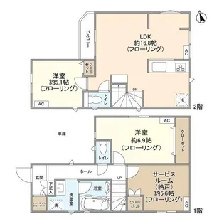 東京都杉並区松庵1【一戸建】の間取り
