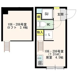 東京都新宿区山吹町【アパート】の間取り