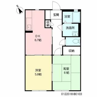 シャーメゾン城元 B棟【1階】の間取り