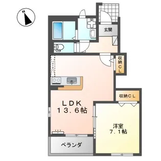 アルカディア 厚狭【1階】の間取り