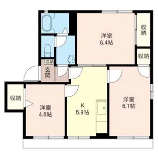 グラシューズつきみ野V【1階】の間取り