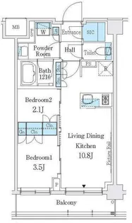 ジェイグランコート品川西大井ウエスト【3階】の間取り
