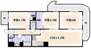 クリアクレセント住之江【9階】の間取り