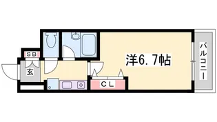 エスリード三宮フラワーロード【13階】の間取り