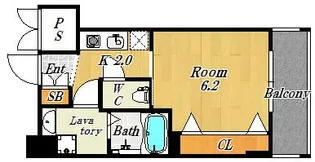 ウインズコート西梅田【4階】の間取り