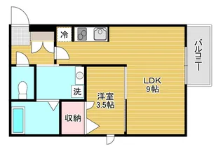 oneL江波東【2階】の間取り