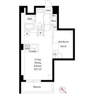 ラ・ミアカーサ中目黒【1階】の間取り