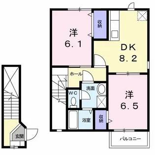 リジェールフルールA【2階】の間取り
