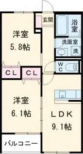Barbatella久留米南【2階】の間取り