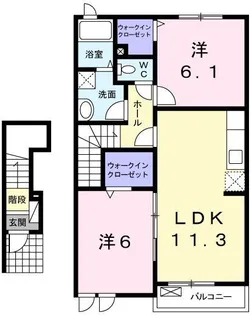 パレ ドゥールA【2階】の間取り
