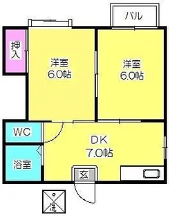 ファーストイン ハーバーハウス【1階】の間取り