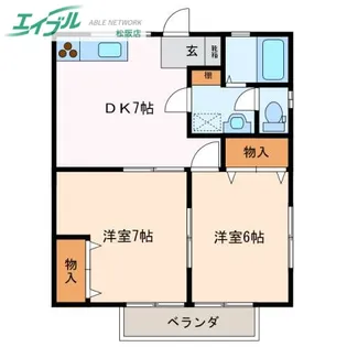 ブレッシングビューティーB棟【2階】の間取り