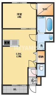 エミネントかわち【1階】の間取り