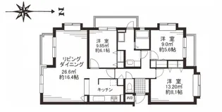 ベルフォーレ等々力【3階】の間取り