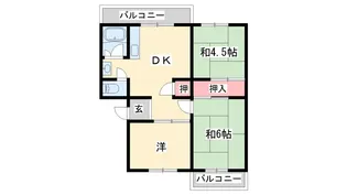 播磨本荘 1号棟【2階】の間取り