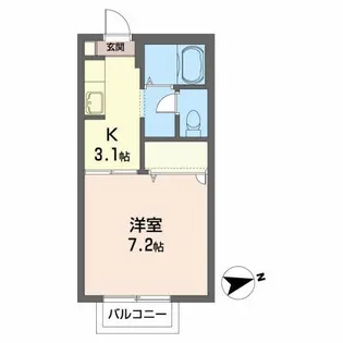 フラットKII【2階】の間取り