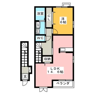 カーサピアチェヴォーレ【1階】の間取り