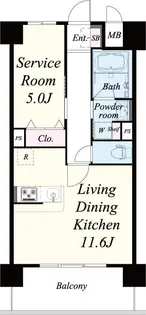 ブル フォルトゥーナ扇町【10階】の間取り