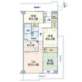 シティウインズ元住吉【5階】の間取り