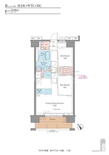 LUXENA船堀【14階】の間取り