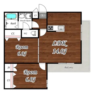 La Casa sakura(ラカーサ桜)【2階】の間取り