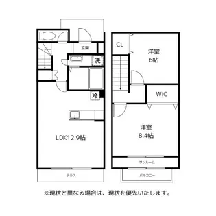 スプリーム堀川【1階】の間取り