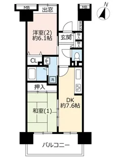 UR芦花公園【13階】の間取り