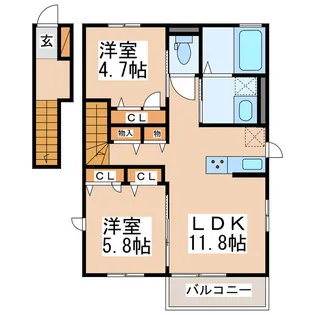 グレイシャスC【2階】の間取り