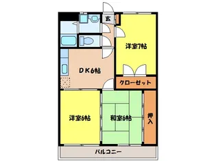 ウエストヒルズ西原台 B棟【2階】の間取り