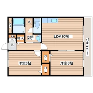 カナディアンコート南吉成【1階】の間取り