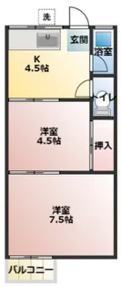 リバティアパート【2階】の間取り