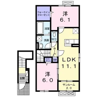 ステイ ゴールド A【2階】の間取り