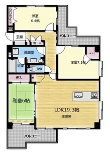 ライオンズヴィアーレ横濱ベイ【4階】の間取り