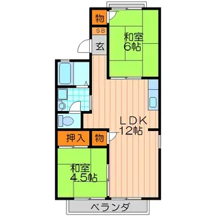 KエステートビューラーB棟【2階】の間取り
